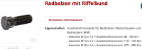 Tabelle Radbolzenhersteller