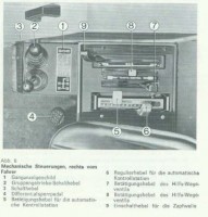 Bedienhebel rechts neben Fahrersitz